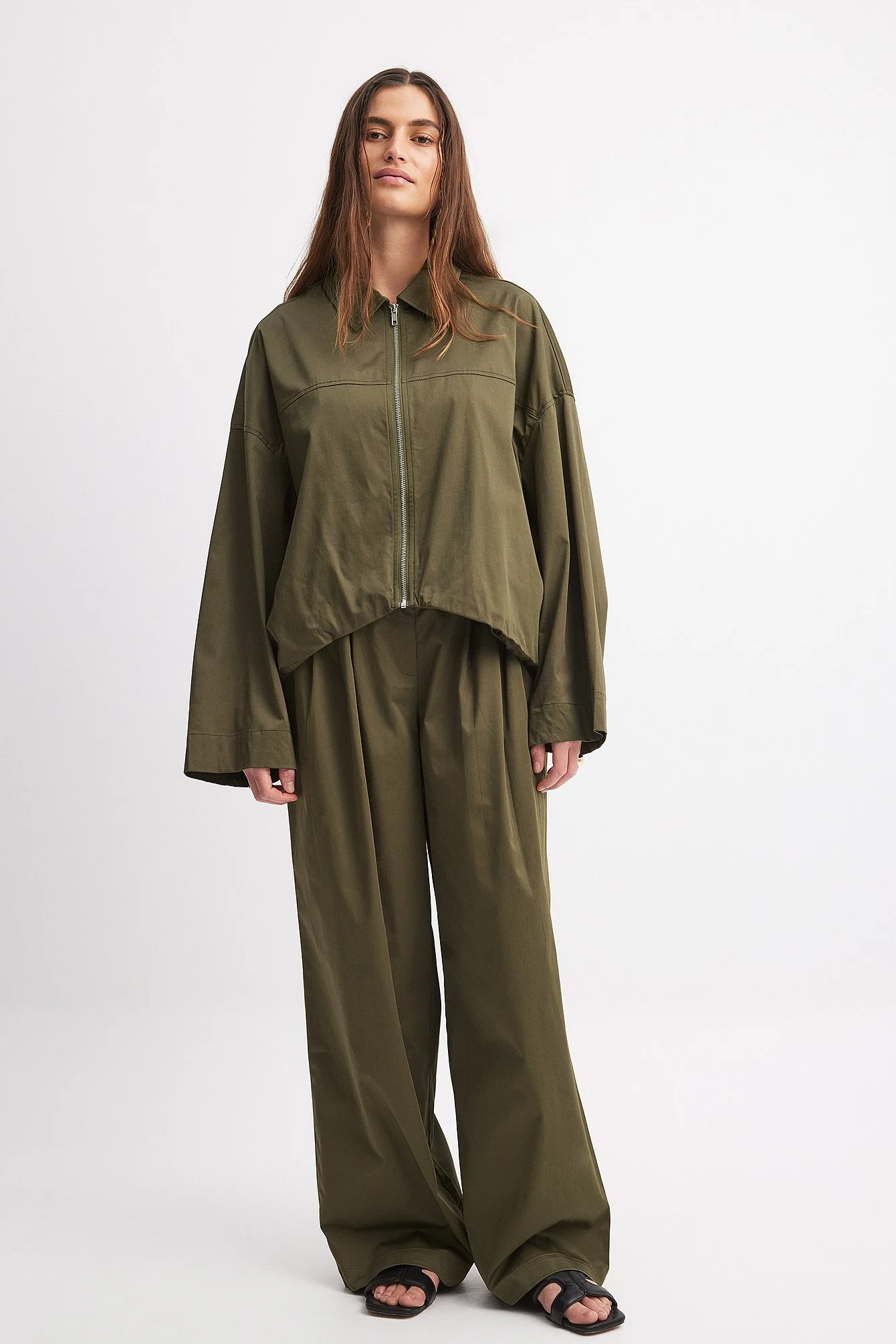 Oversized-Jacke mit Kordelzugdetail