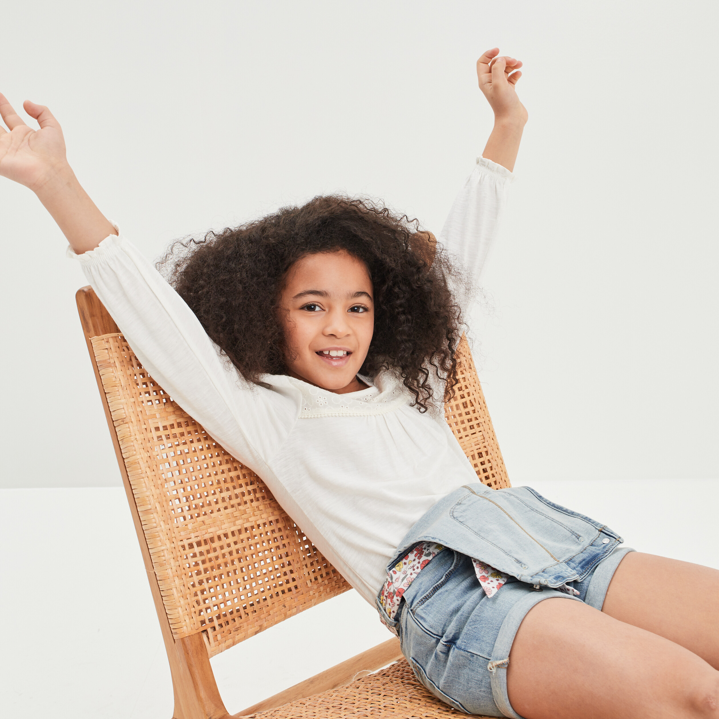 T-shirt avec broderie Creeks ivoire fille | La Halle