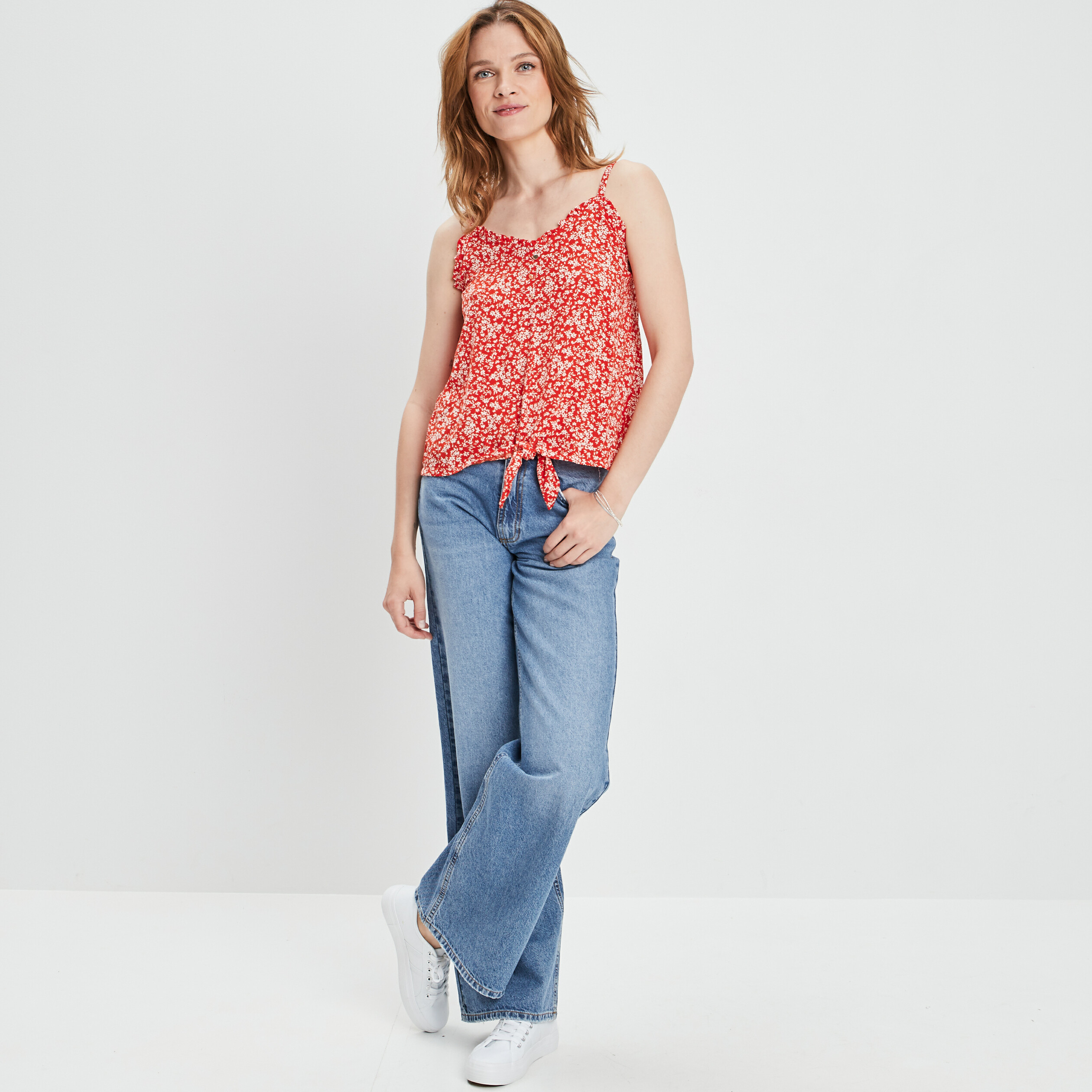 Blouse bretelles fines orange femme | La Halle