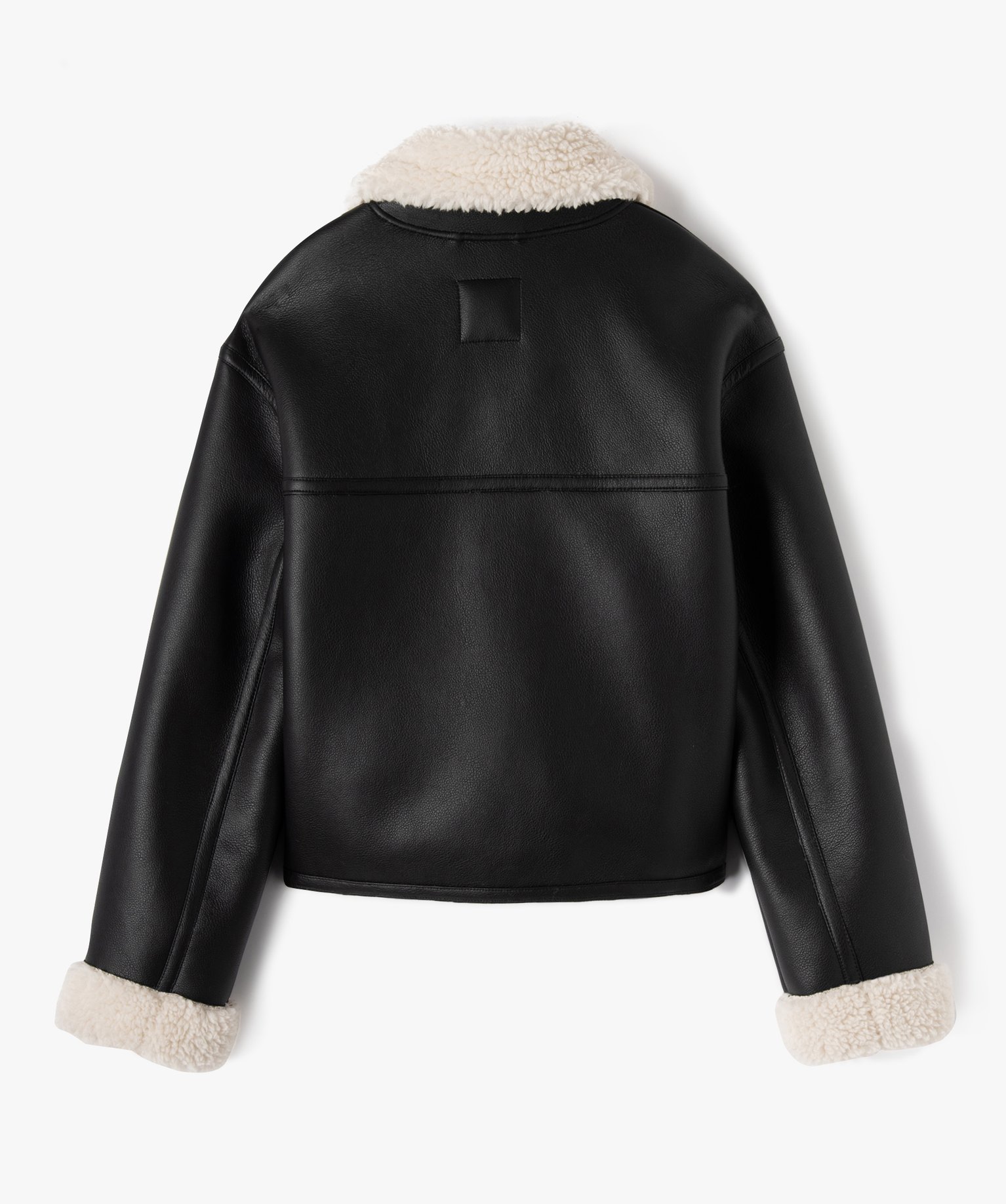 Blouson en cuir imitation avec doublure sherpa fille noir | GEMO