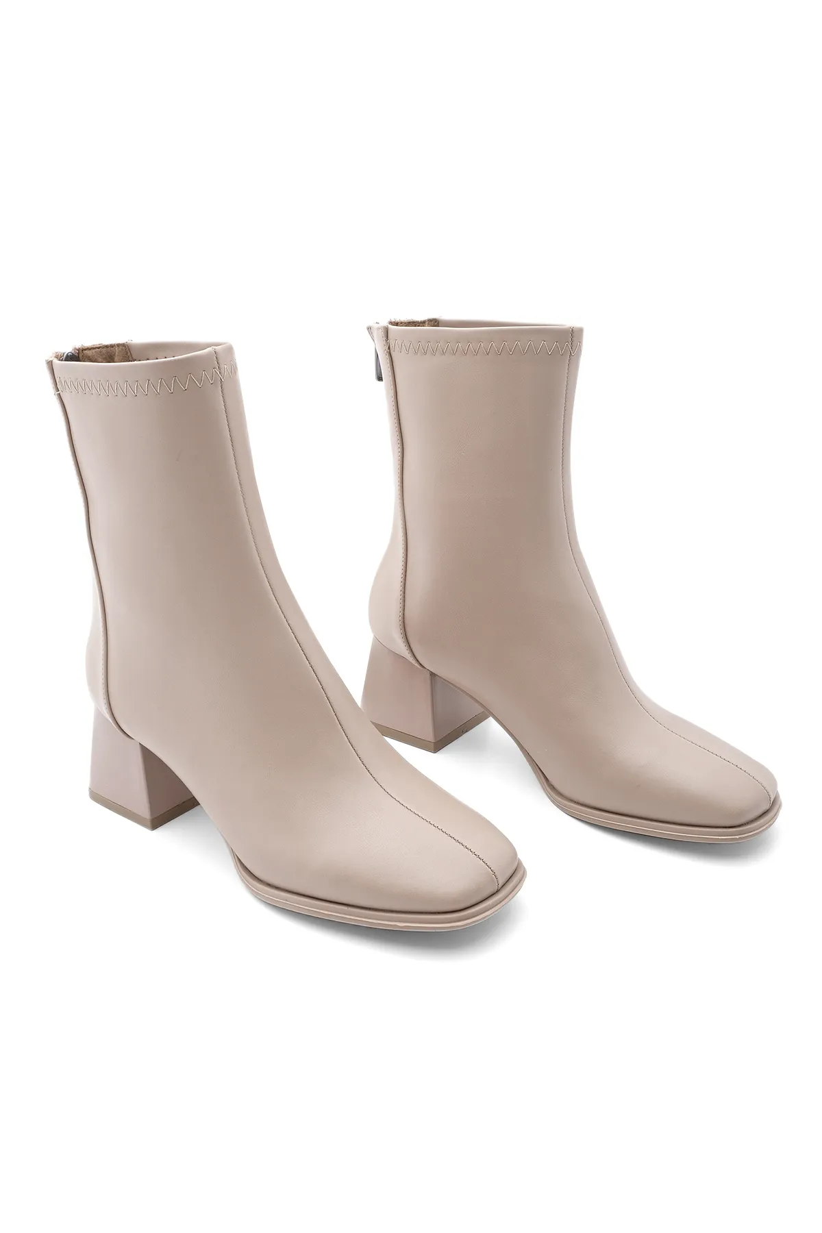 Marjin  Stiefelette - Beige - Blockabsatz