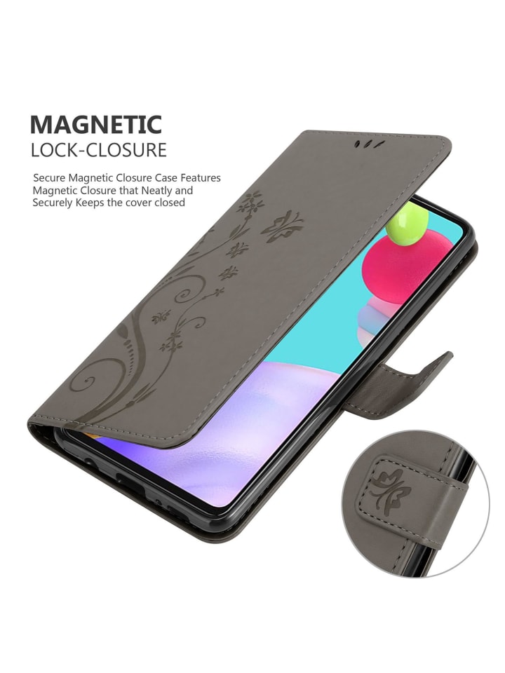 cadorabo Hülle für Samsung Galaxy A52 (4G/ 5G)/A52s in FLORAL GRAU günstig kaufen onesize
