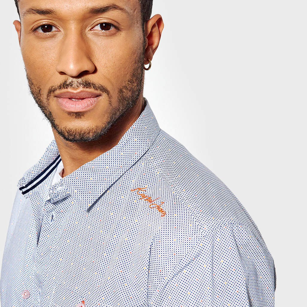 SINDH  Chemise régular bleue Homme à pois