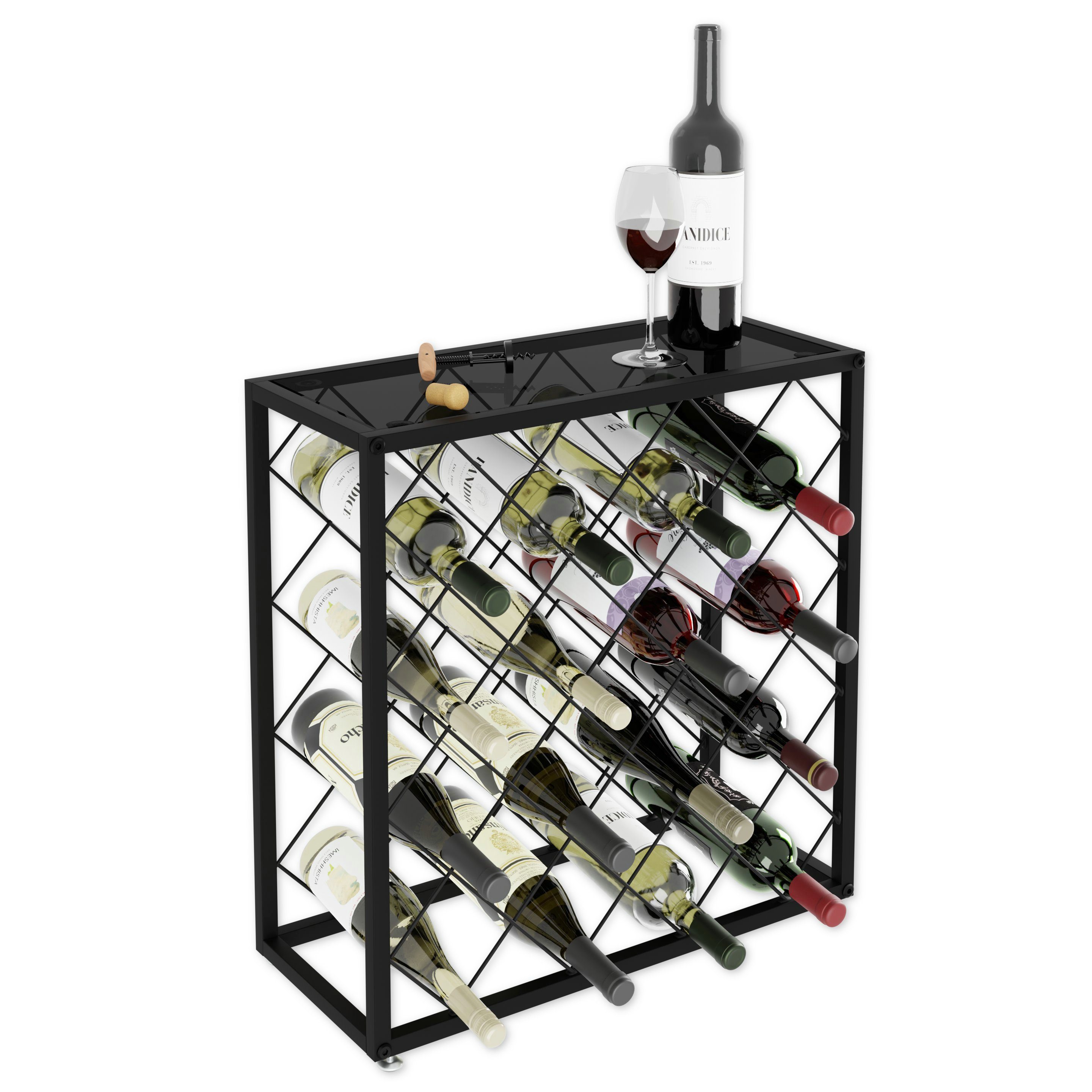 Lenmar Weinregal Weinregal aus Metall,Flaschenregal, Regale, Flaschenhalter LOFT 1-25