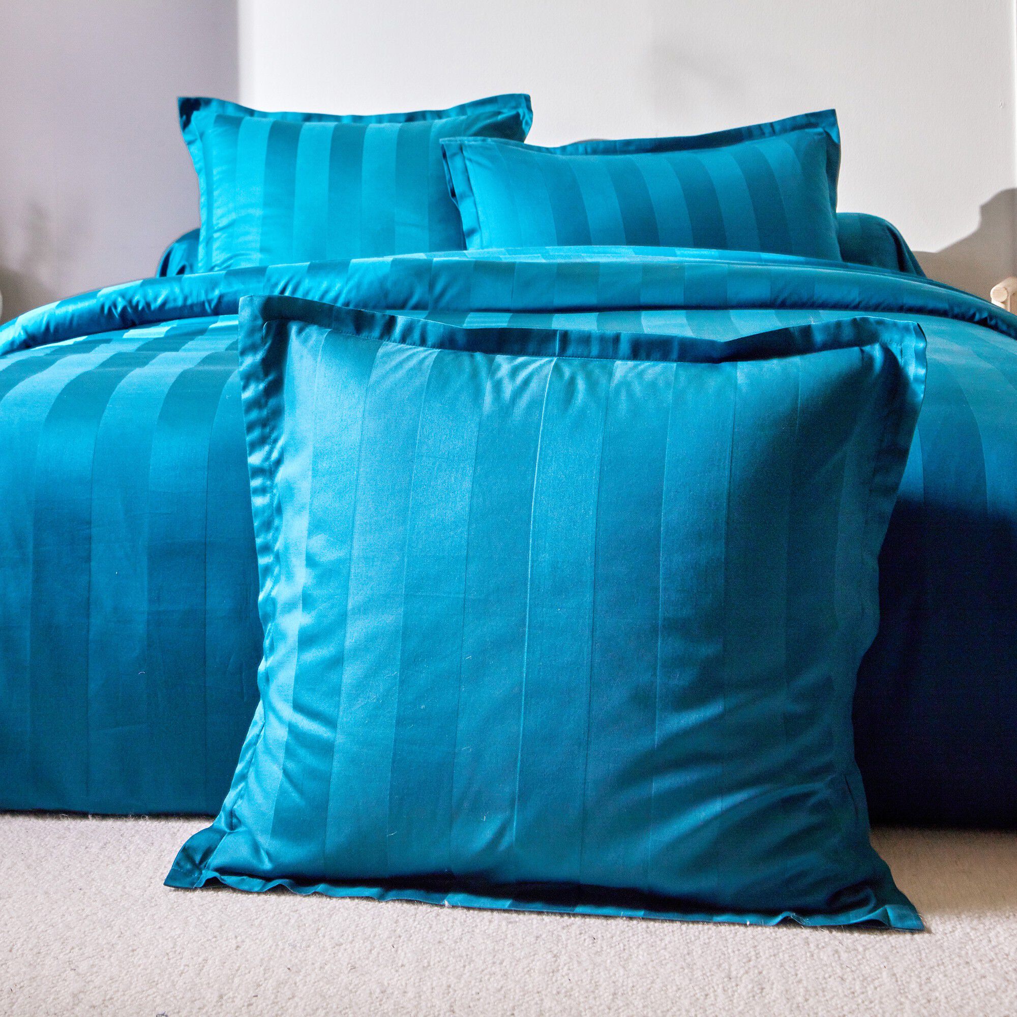 Linge de lit satin rayé