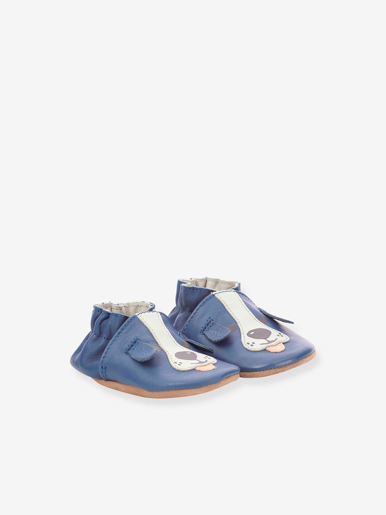 Robeez Baby Krabbelschuhe SWEETY DOG ROBEEZ, pflanzlich gegerbt - blau