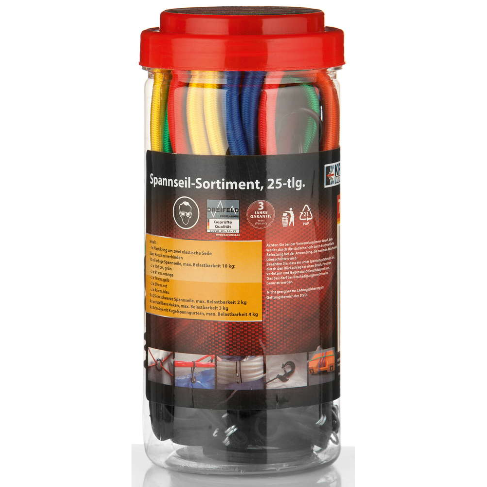 Kraft Werkzeuge Spannseil-Sortiment - 25tlg.