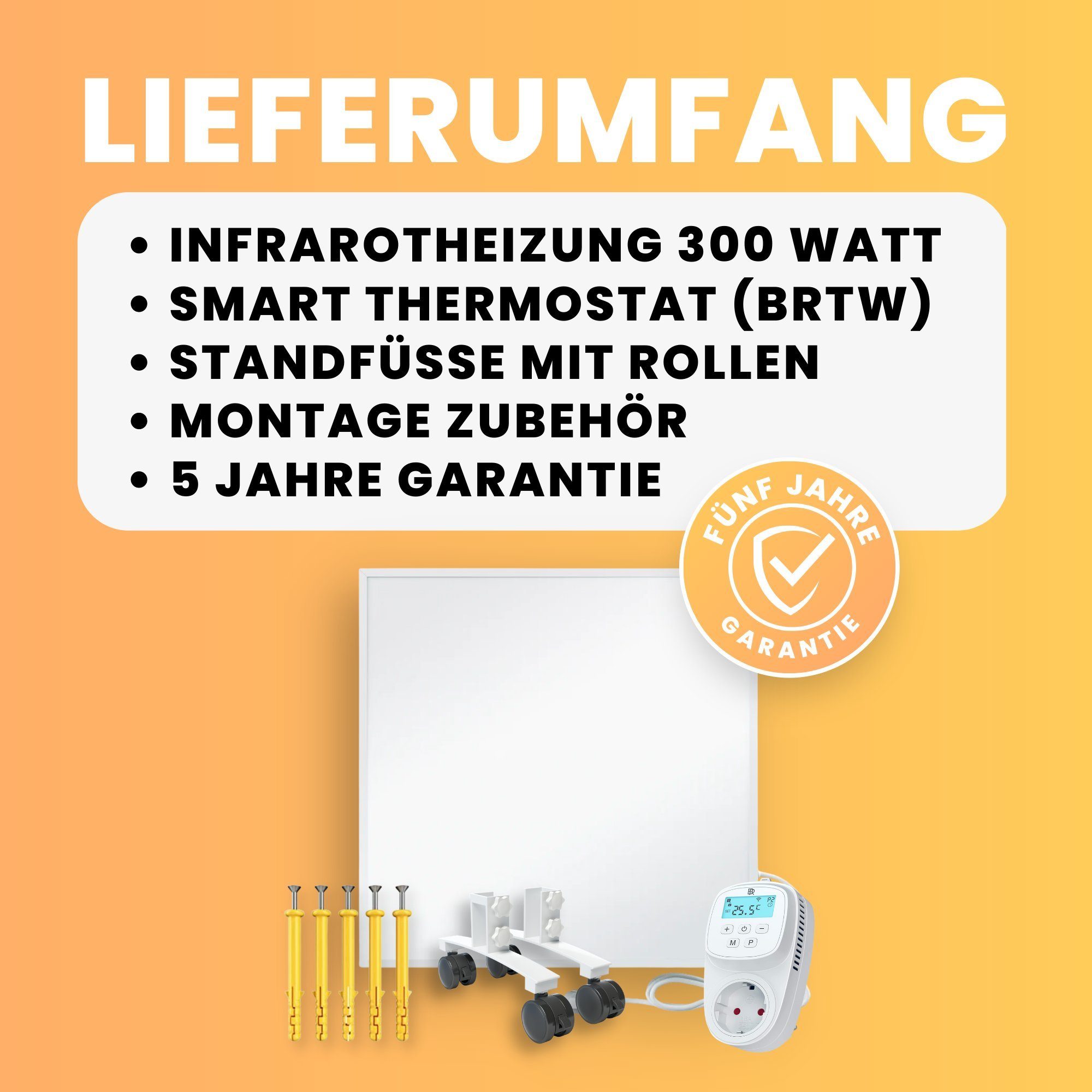 Bringer Infrarotheizung BRIHSF, inkl. Standfüße, 5 Jahre Garantie, TÜV