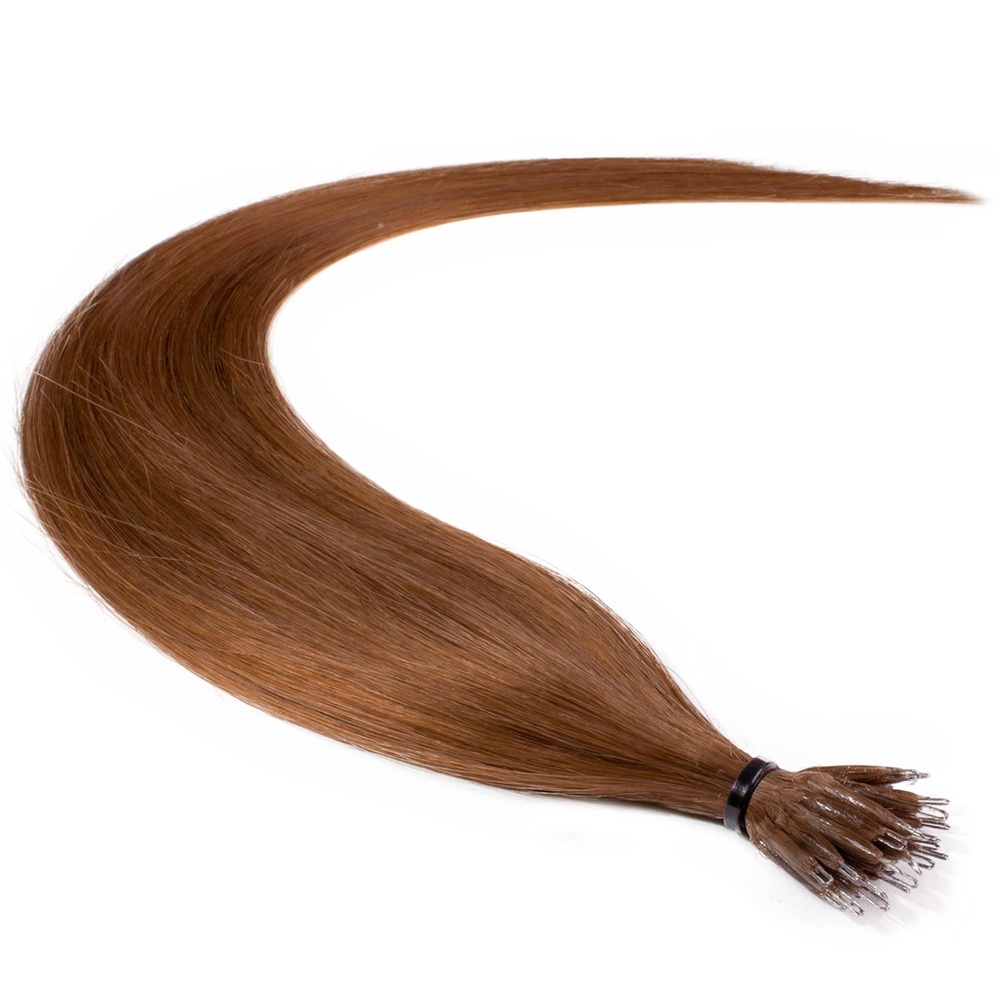 hair2heart Extensions à froid Nanoring Premium cheveux naturels #8 Marron clair 0.5g extensions