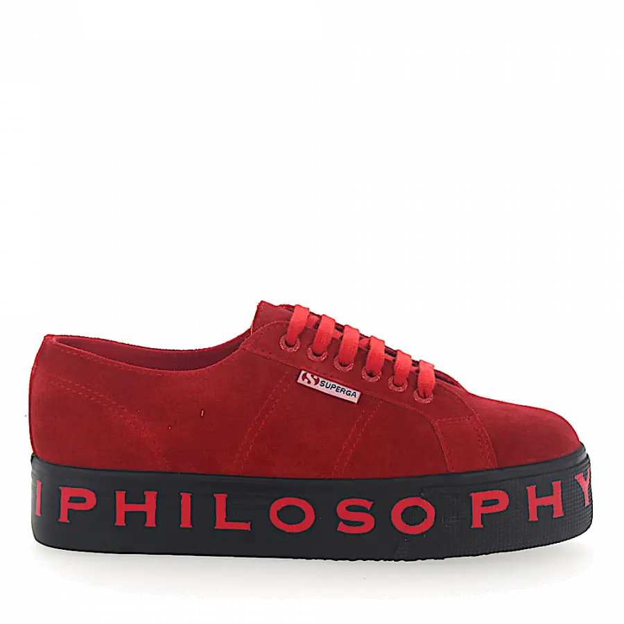 Philosophy Di Lorenzo Serafini - Sneaker Veloursleder Logo Print rot - rot