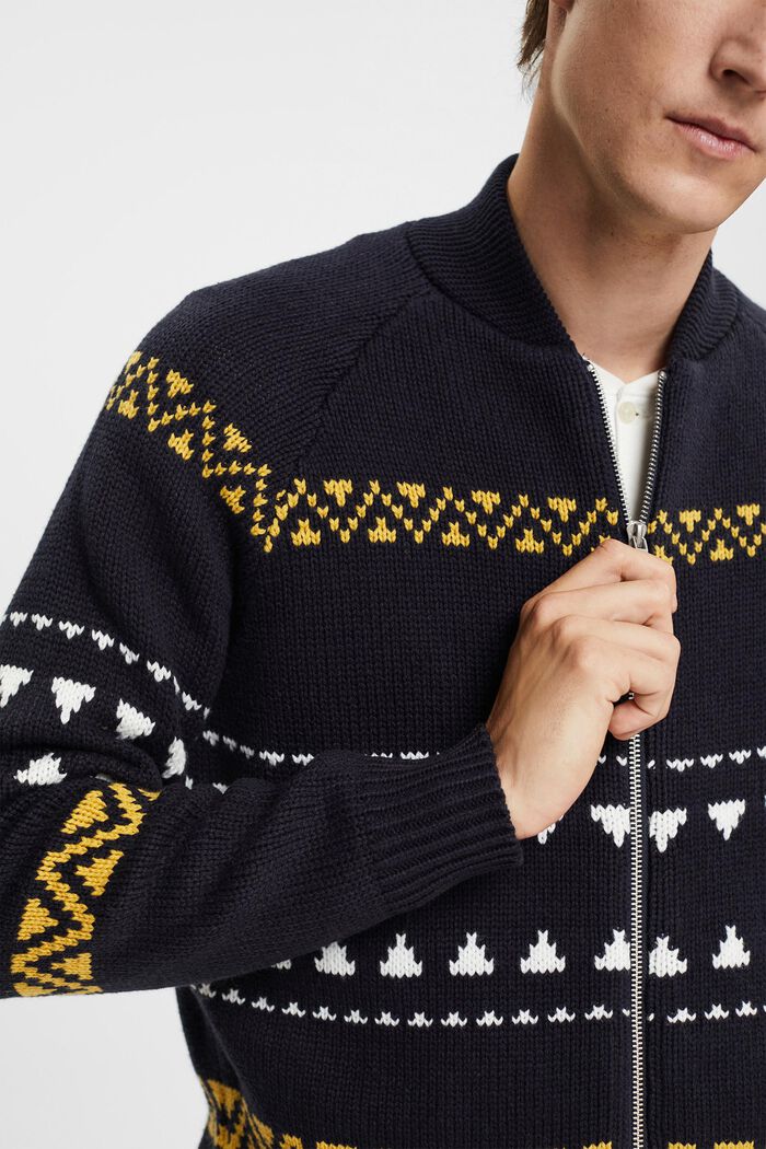 Zipper-Cardigan in Jacquardstrick