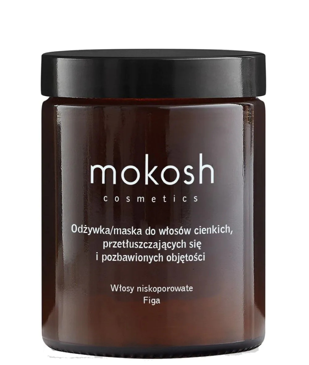 „Mokosh“ kondicionierius / kaukė ploniems, riebiems ir apimties netekusiems plaukams. Figų (dar žinomų kaip mažo porėtumo) kvapas.