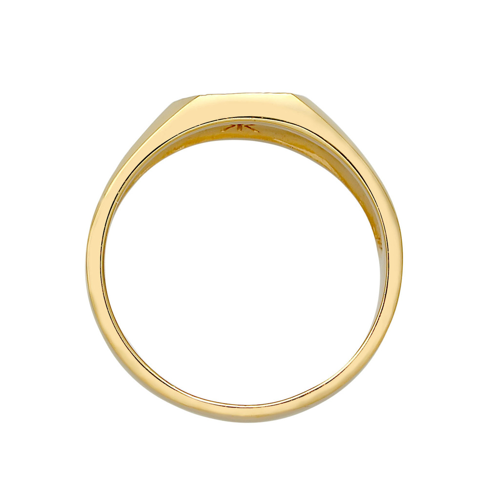 KUZZOI KUZZOI Bague Hommes sceau carré basique texture noire en argent sterling 925 Bague