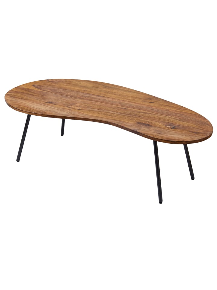 KADIMA DESIGN Couchtisch Retro | Massivholz, Metall-Gestell, Pflegeleicht in Braun günstig kaufen onesize