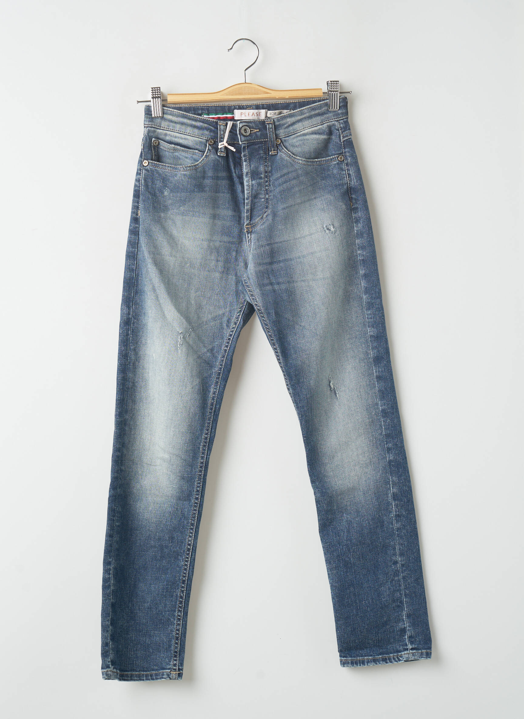 Please Jeans Coupe Slim Femme couleur bleu