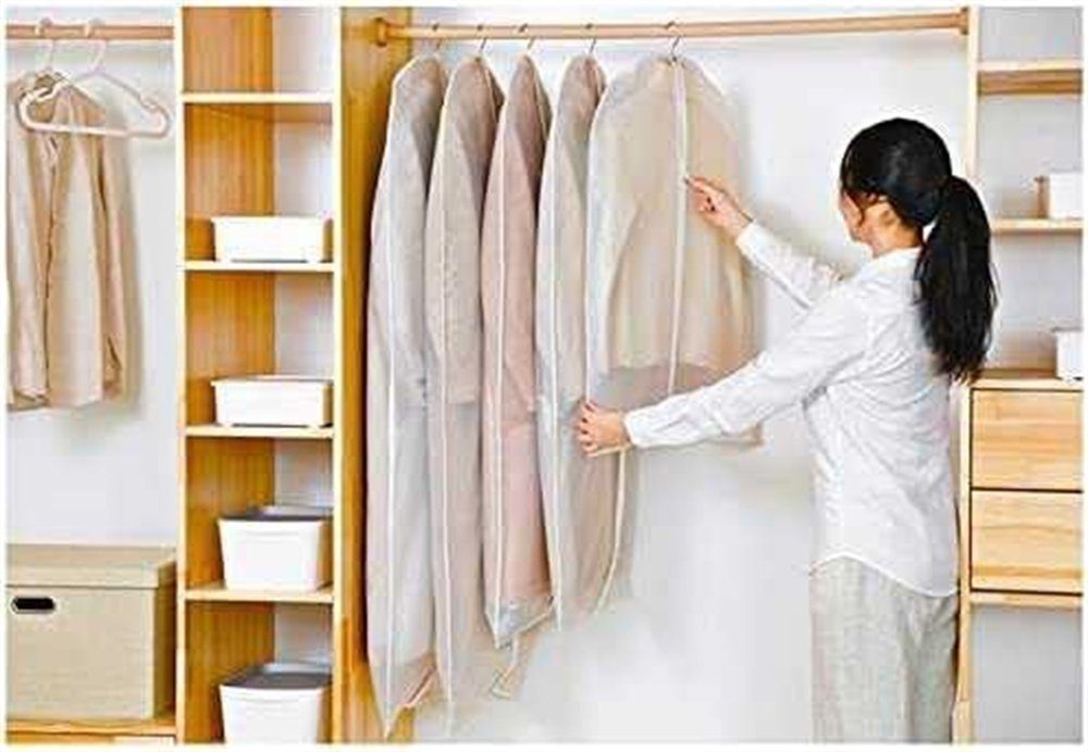 RHAFAYRE Kleidersack Transparenter Kleidersack zum Aufhängen von Kleidung und staubdicht (3 St)