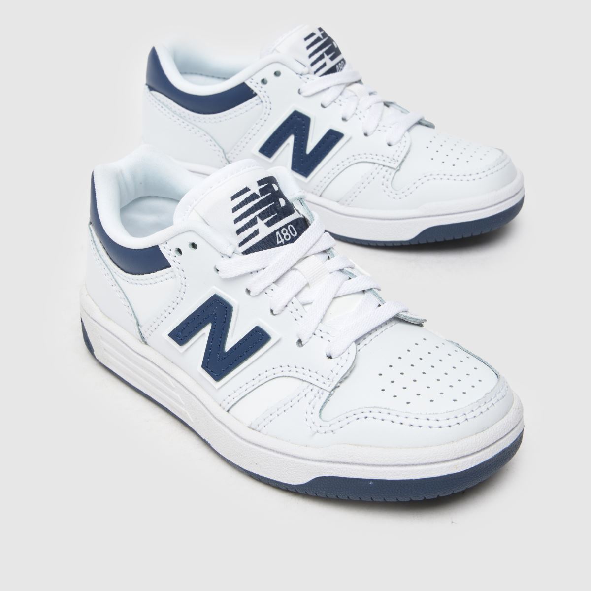 New Balance vita och marinblå 480 Junior-sneakers för pojkar