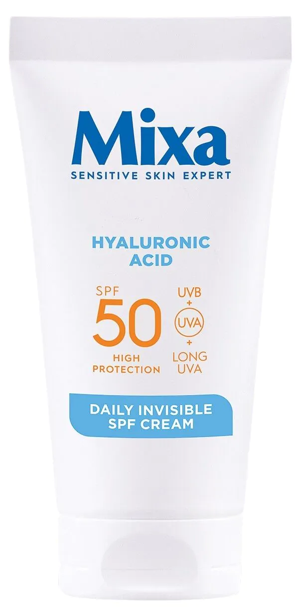 Mixa fugtgivende ansigtscreme SPF50 med hyaluronsyre for at forhindre tørhed