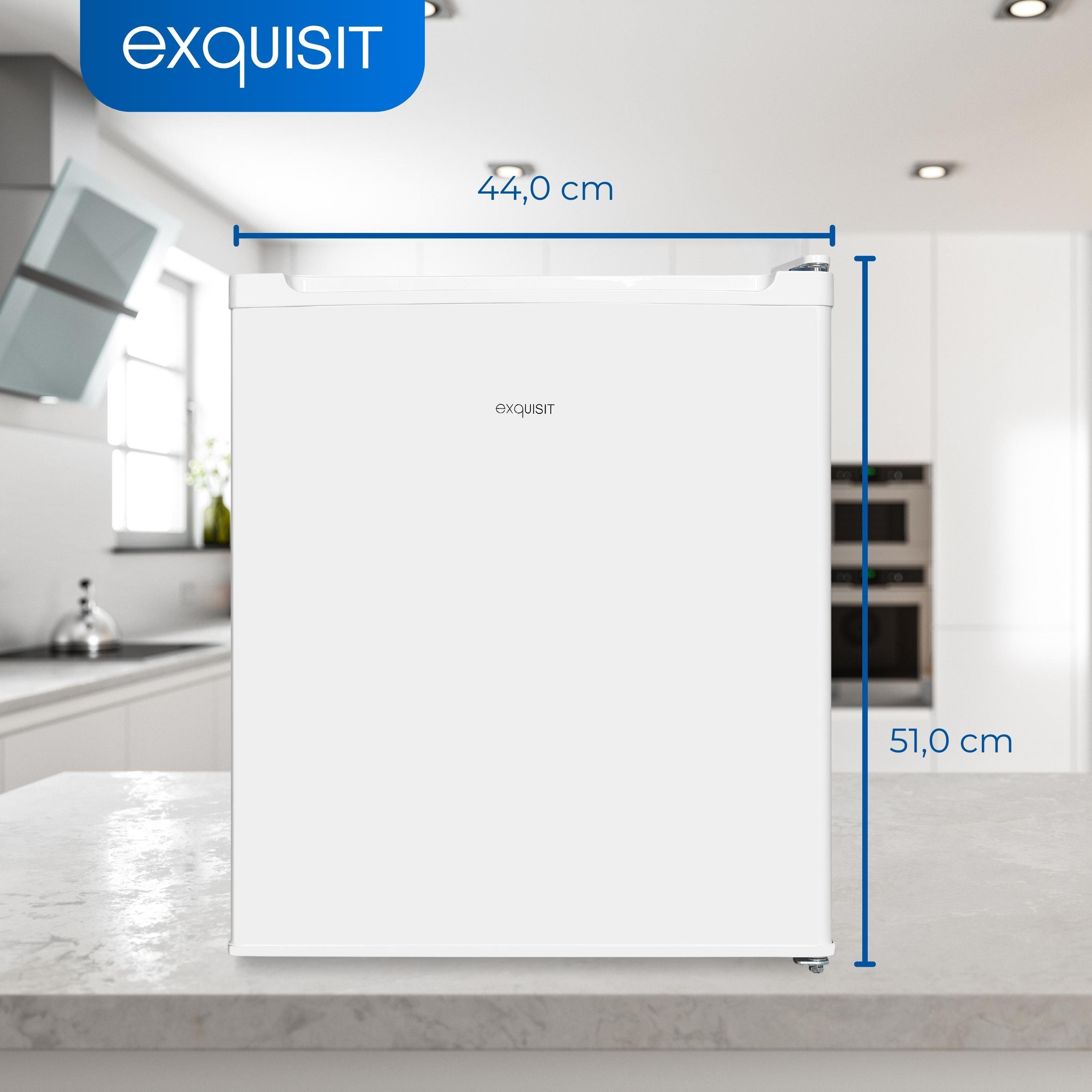 exquisit Table Top Kühlschrank KB505-V-040E, 51 cm hoch, 44 cm breit, 40 L Nutzinhalt, Kompakt und platzsparend