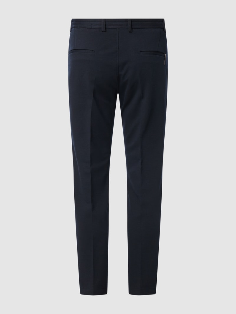 Stoffhose in gerader Passform mit Stretch-Anteil Modell 'Cijuno' in marineblau