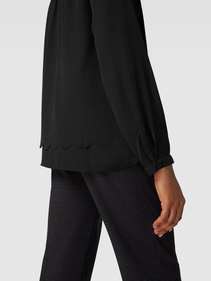 Bluse mit Tunikakragen in schwarz