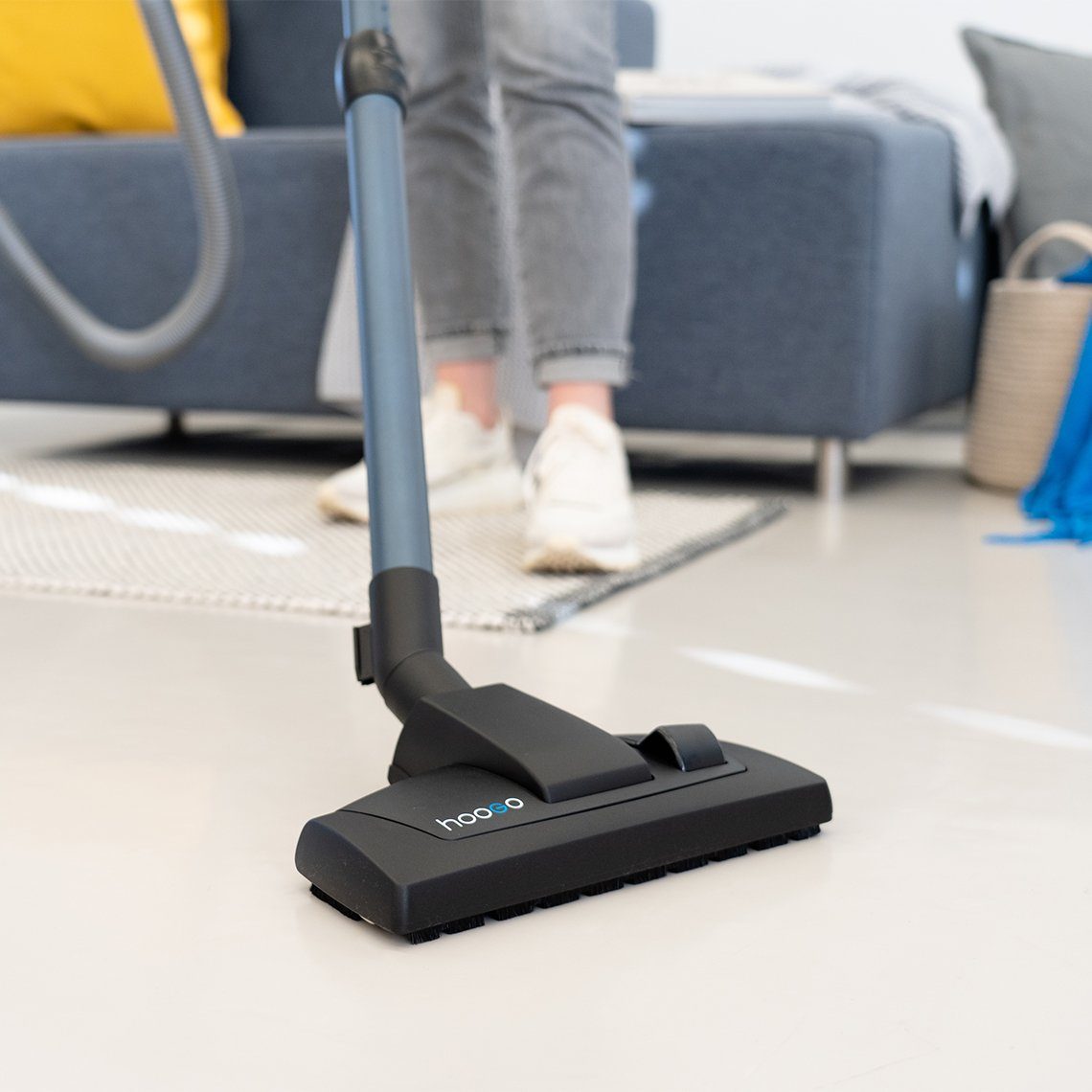 hoogo Bodenstaubsauger B3+, 850 W, mit Beutel, extra leise, Reichweite 11m, für Allergiker (HEPA 14)