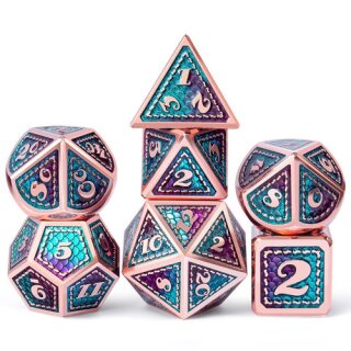 Metal & Enamel Dice Set Mermaid (7)