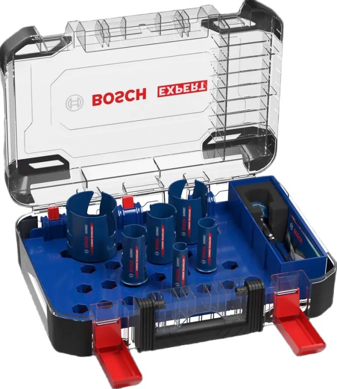 Set carotă Bosch Blue Accessories 2608901951 EXPERT Power-Change pentru materiale de construcții, electrician, 20/25/32/38/51/64 mm, 10 piese