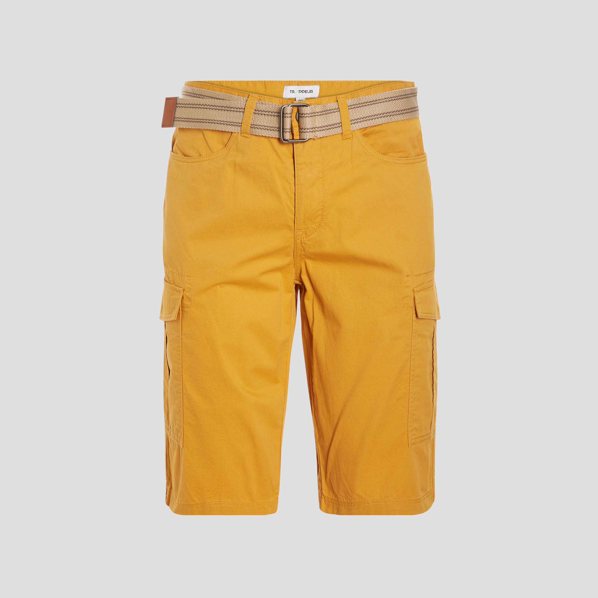 Bermuda cargo ceinturé jaune moutarde homme | La Halle