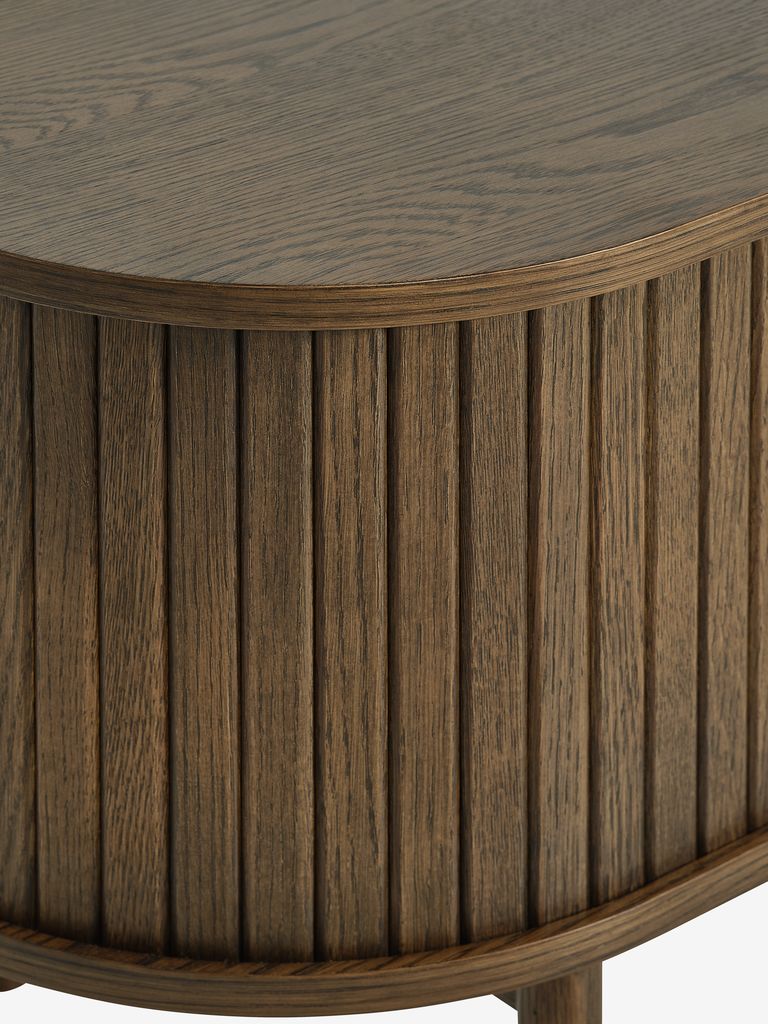 LYNGVIG TV-Schrank LYNGVIG 160 cm 2 Seitentüren mit Rollläden, dunkle Eiche