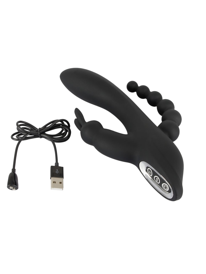 Sweet Smile Vibrator Triple G-Spot Vibrator in schwarz günstig kaufen 20,7 cm