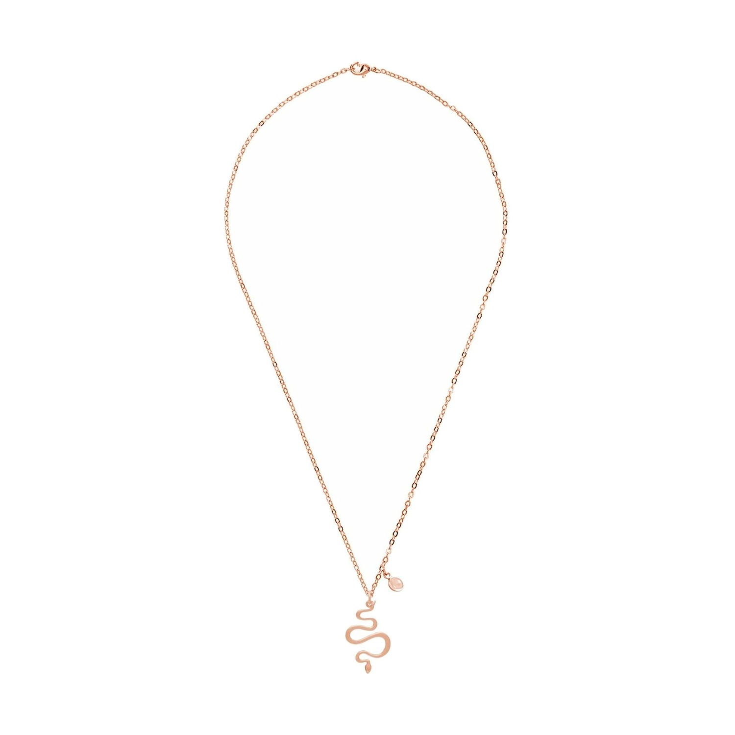 Kette mit Anhänger 'SCHLANGE ROSENQUARZ'