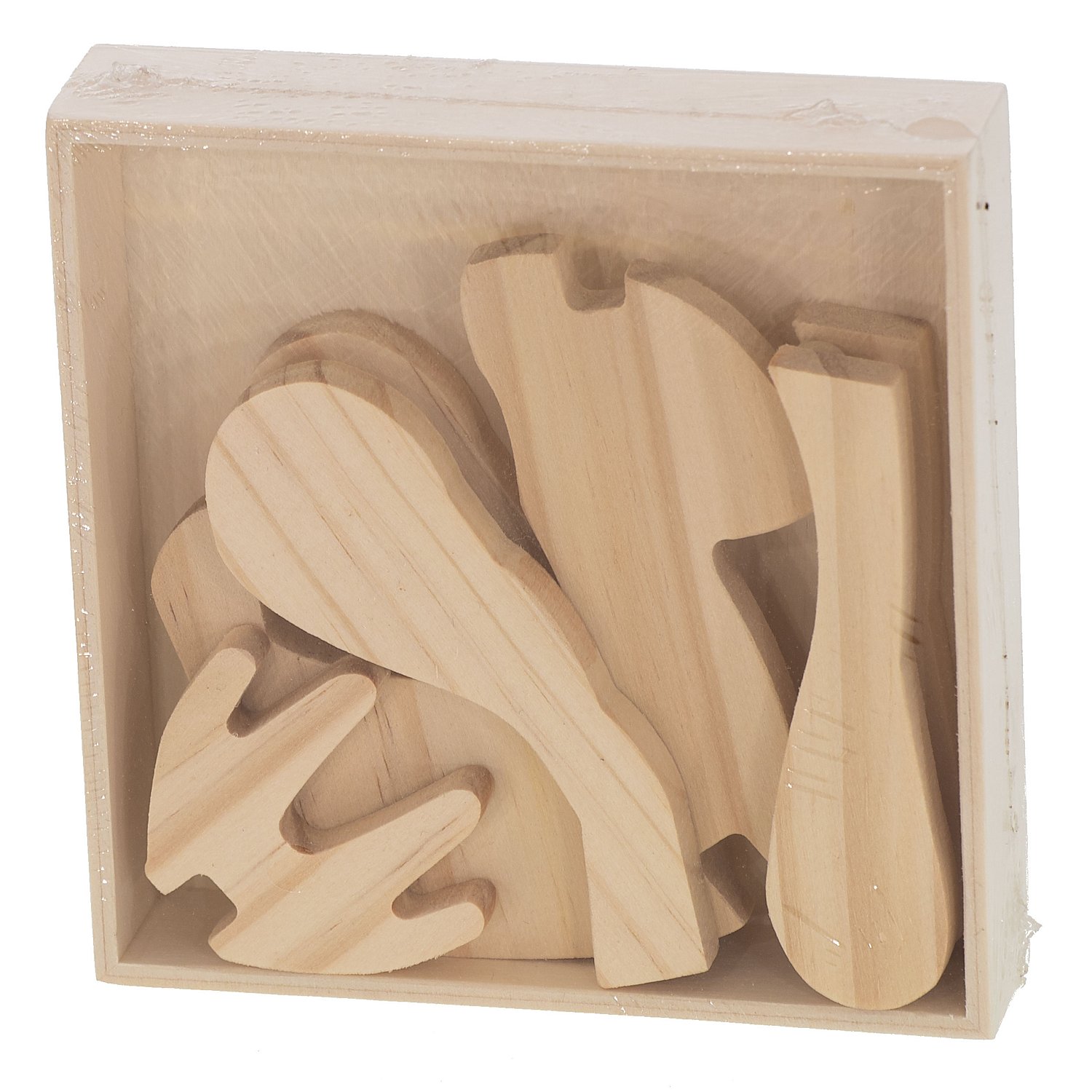 Holz-Rentier, 4-teilig, 10 x 5 x 19 cm