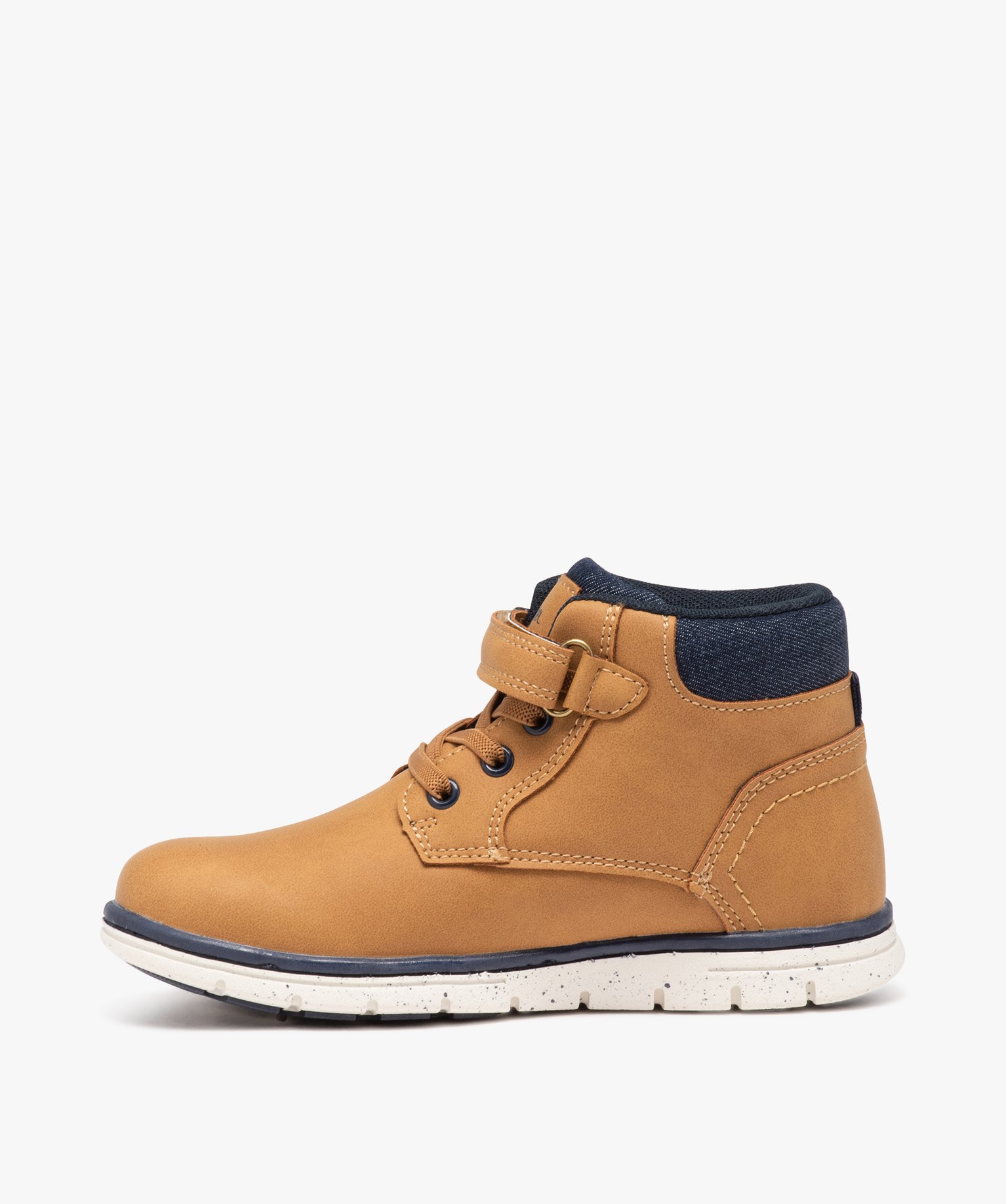 Boots Garçon unies à col denim et à scratch - Lee Cooper camel | GEMO