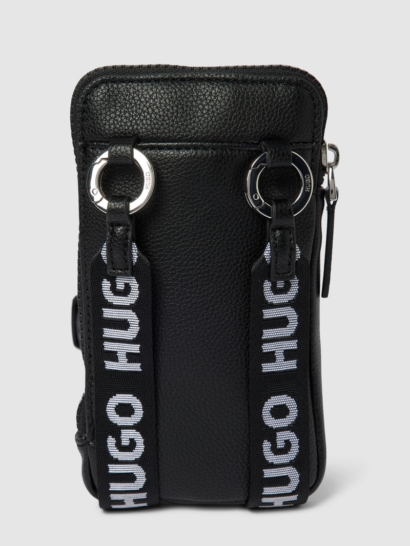 Handytasche mit Label-Print in schwarz
