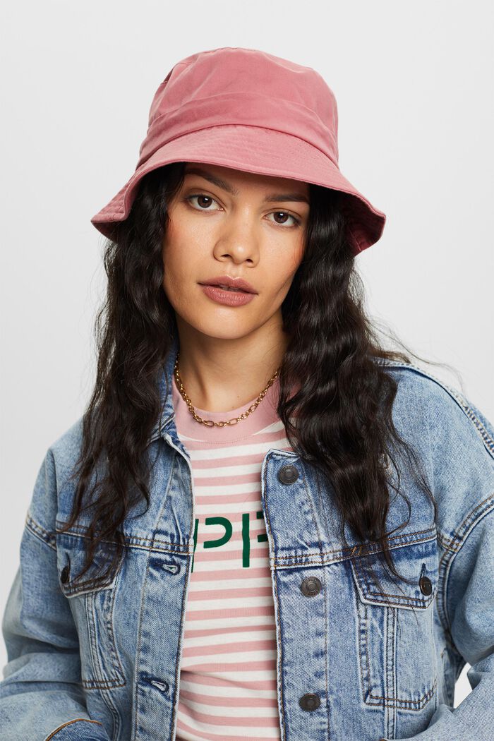Bucket Hat aus Twill mit Bindeschleife
