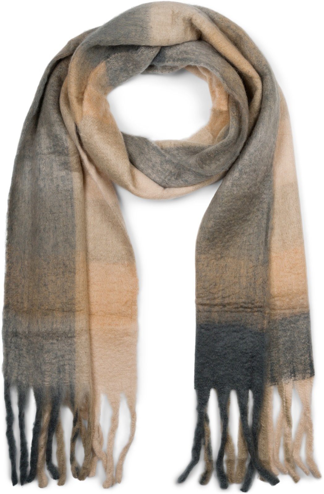 styleBREAKER XXL-Schal, (1-St), Karo Web Strickschal bunt
