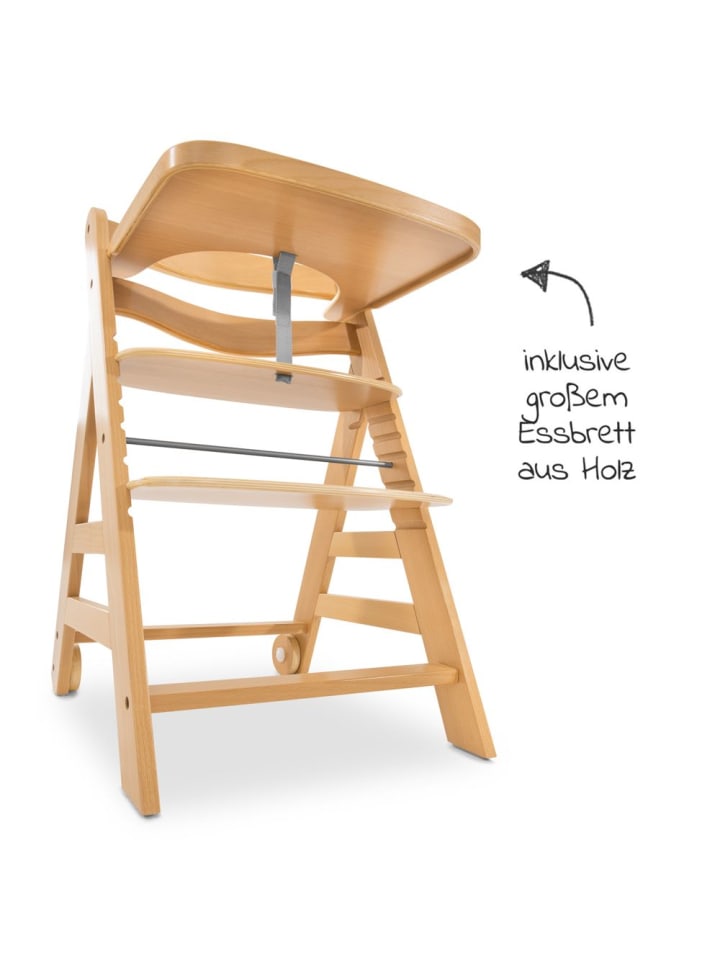 Hauck Hochstuhl Alpha Plus Move - mit Essbrett und Rollen in braun günstig kaufen onesize