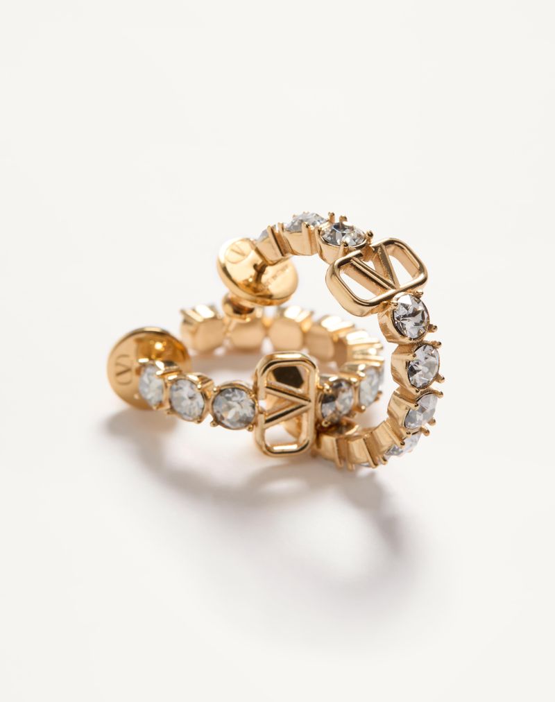 VLogo Signature-øreringe i metal og Swarovski®-krystaller