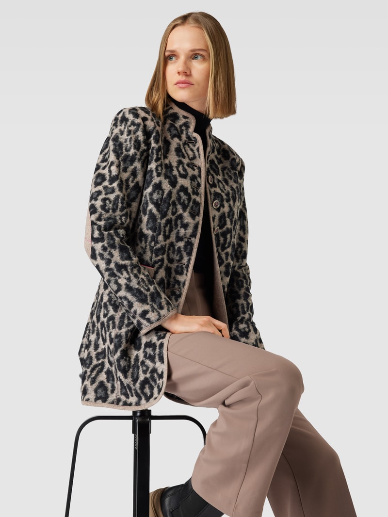Blazer mit Allover-Muster in schwarz