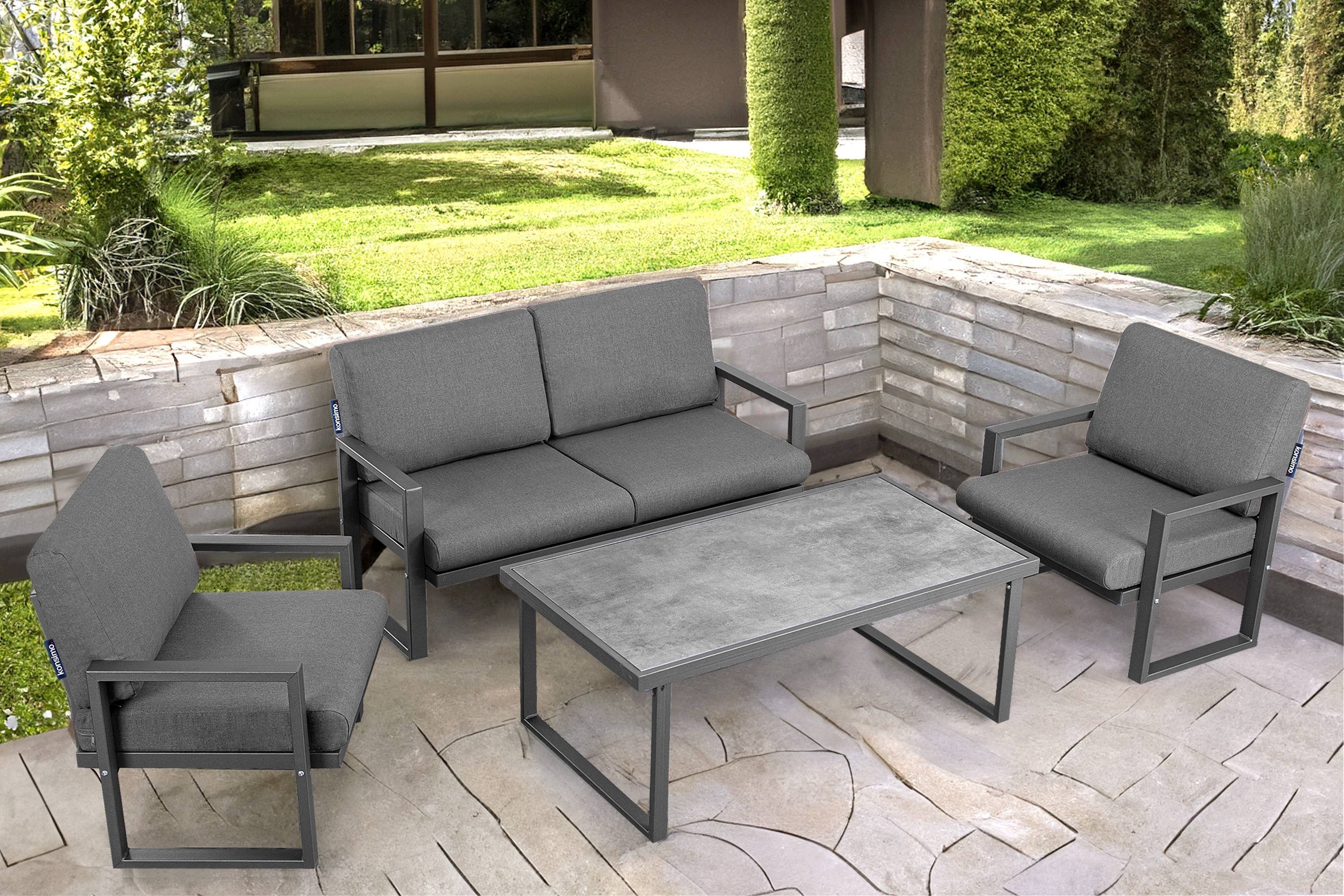 Konsimo Loungesofa FRENA Gartensofa 2, UV-Beständigkeit, rostbeständig, schmutzabweisende Eigenschaften