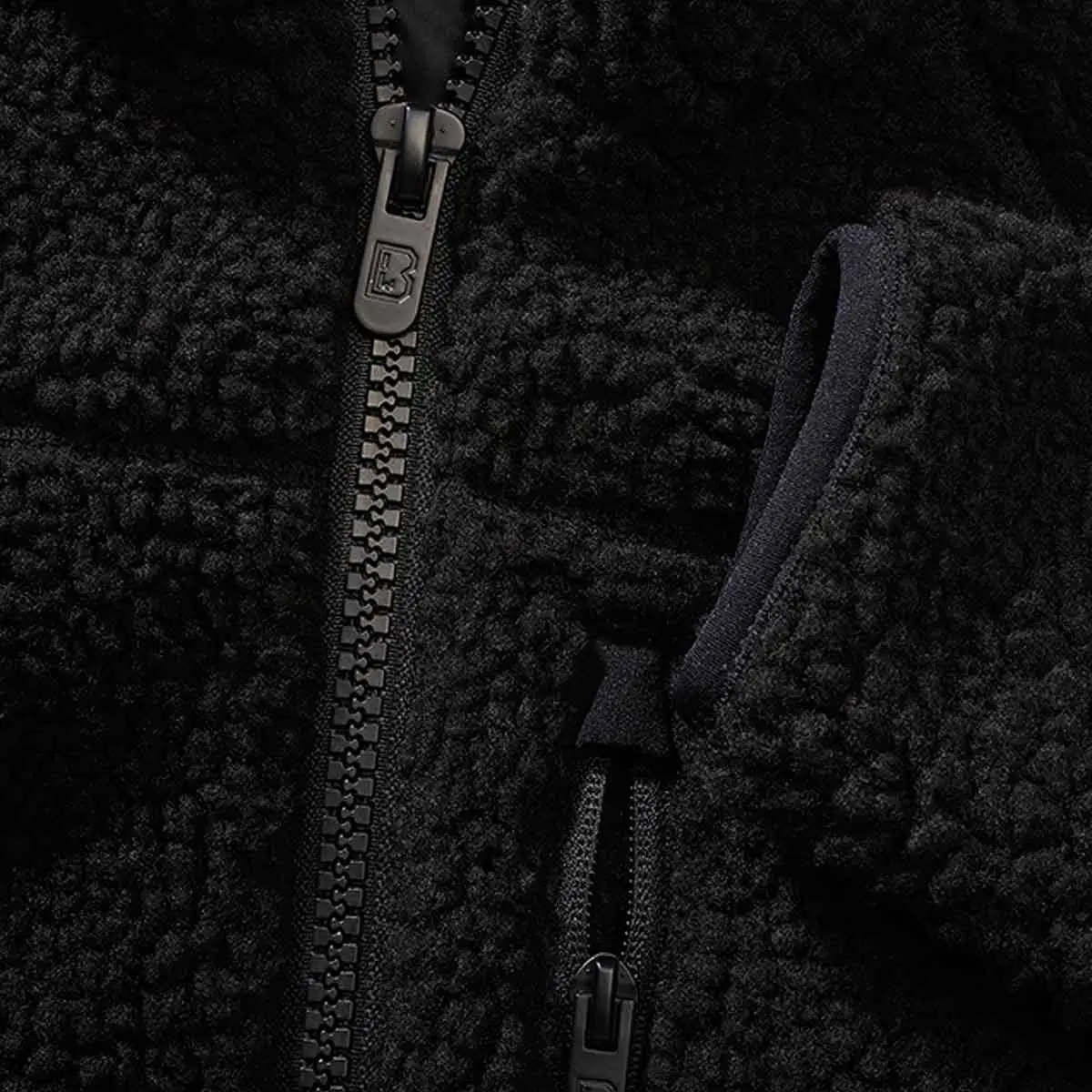 Kinder Teddyfleece Jacke schwarz