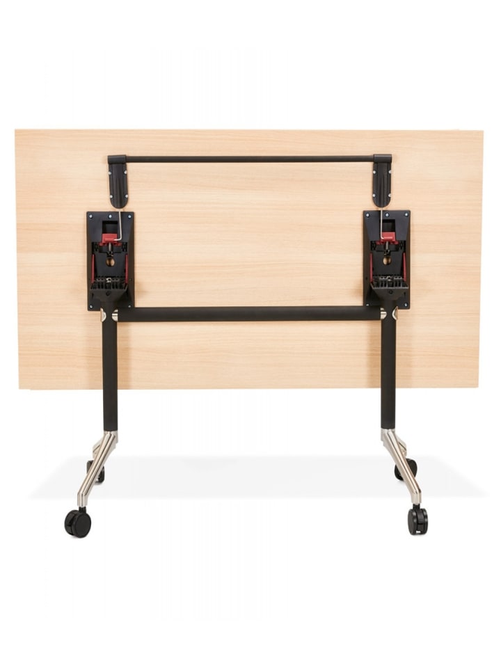 KADIMA DESIGN Klappbarer Schreibtisch aus Holz und Metall | Beige Naturholz Optik in Beige günstig kaufen