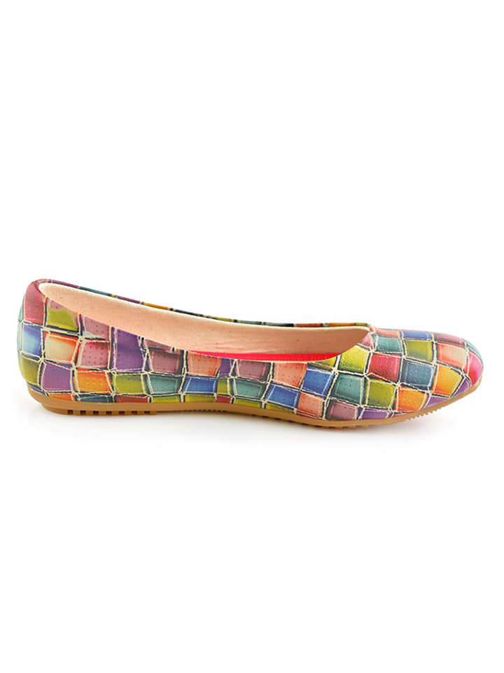 Goby Leder-Ballerinas in Bunt günstig kaufen