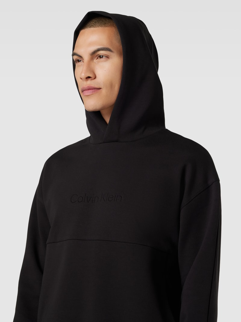 Hoodie mit Logo-Print Modell 'COMFORT' in schwarz