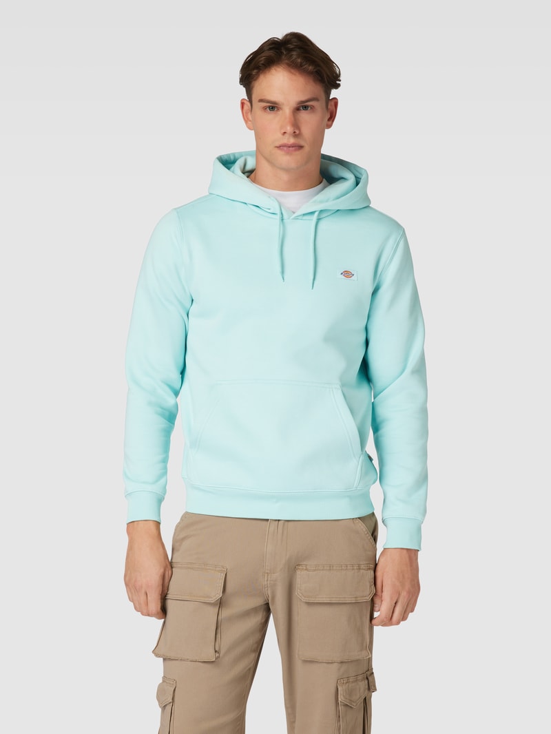 Hoodie mit Label-Patch Modell 'OAKPORT' in türkis