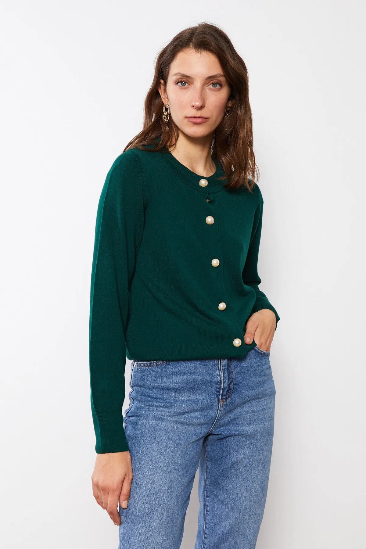 LC Waikiki  Strickjacke - Grün - Regular Fit