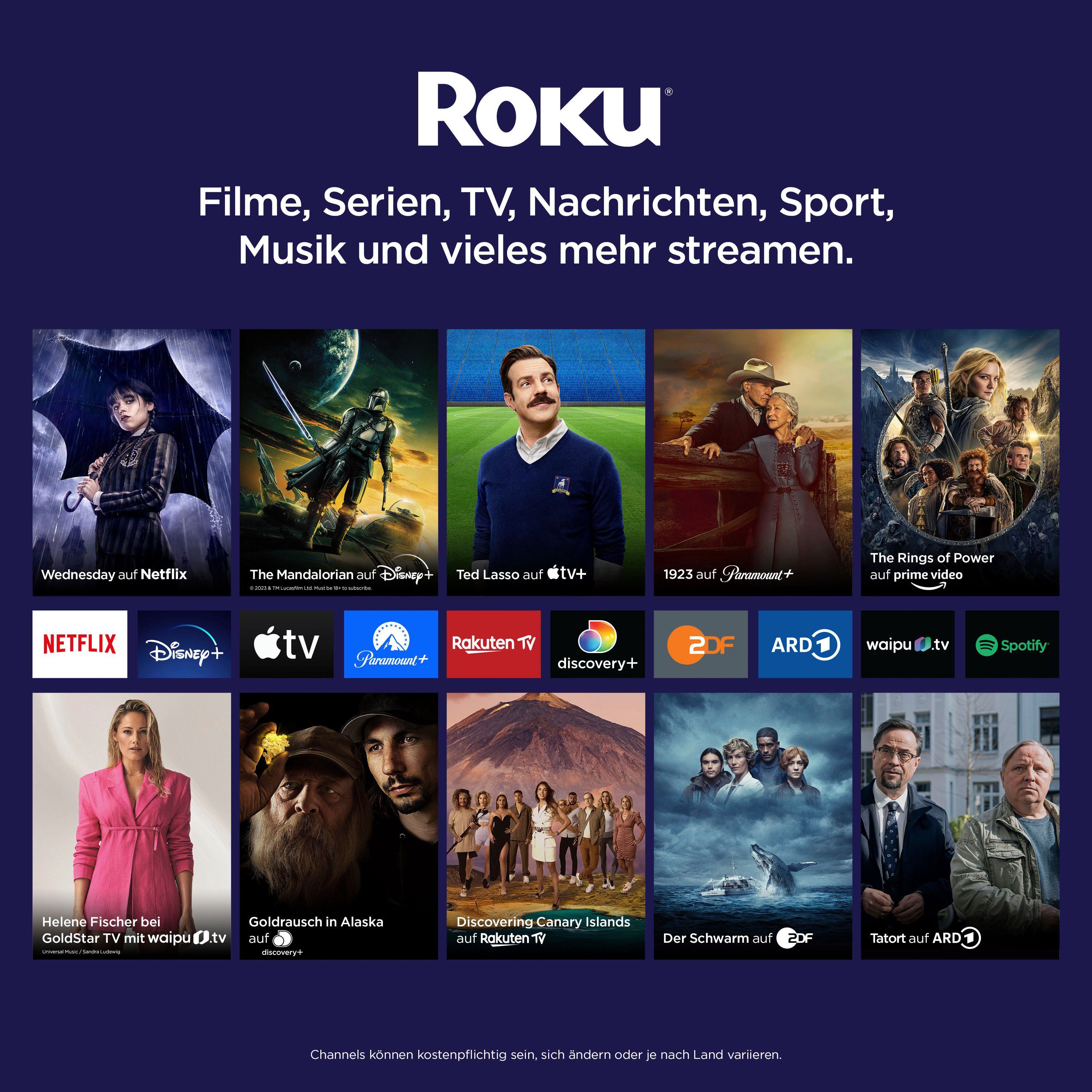 Sharp 2T-C40FDx LED-Fernseher (100 cm/40 Zoll, Full HD, Smart-TV, Roku TV nur in Deutschland verfügbar, Rahmenlos, HDR10, Dolby Digital)
