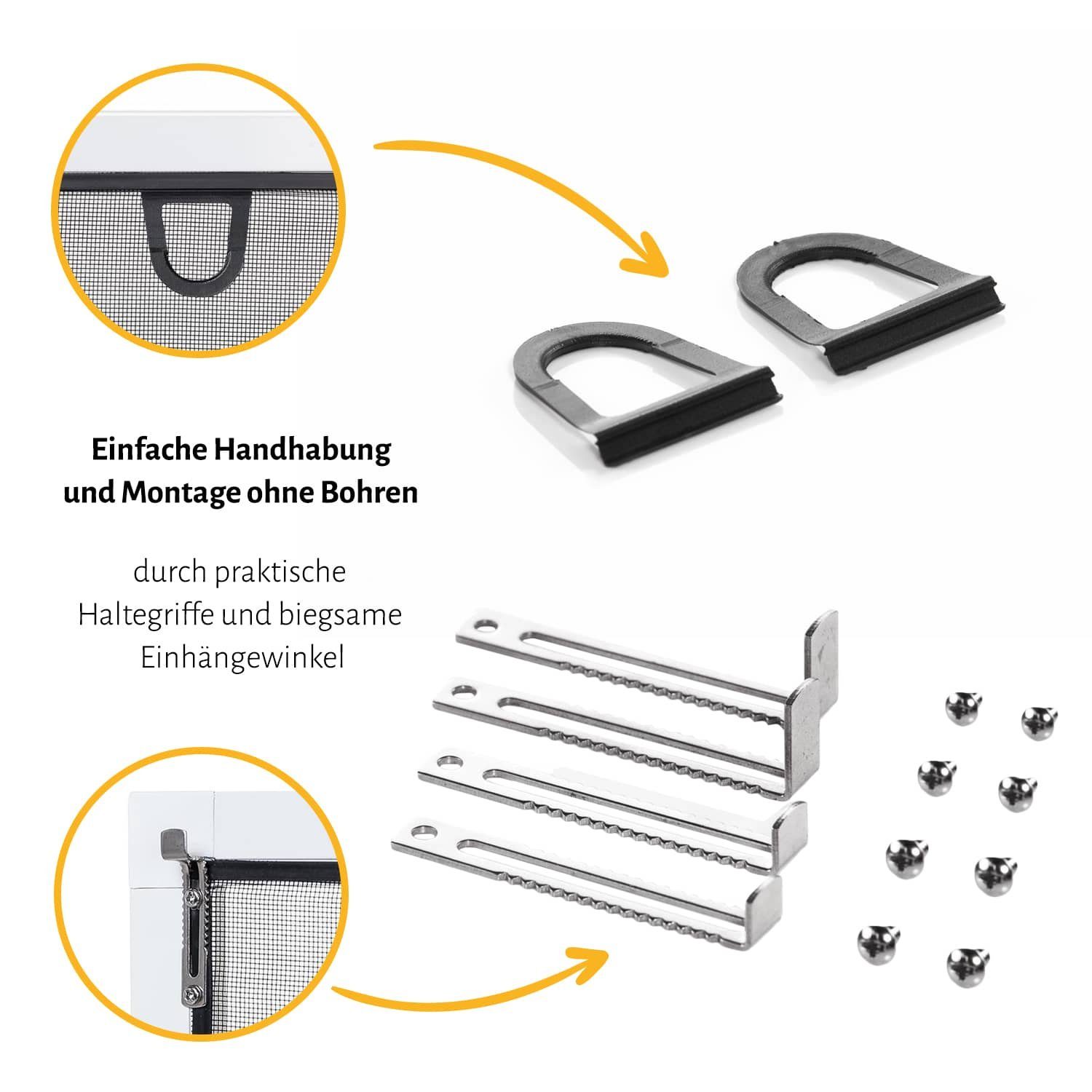 empasa Insektenschutz-Fensterrahmen START, Insektenschutz Fliegengitter Fenster START Fliegenschutz Alurahmen