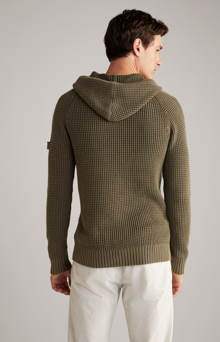 Strick-Hoodie Hoodor in Oliv
